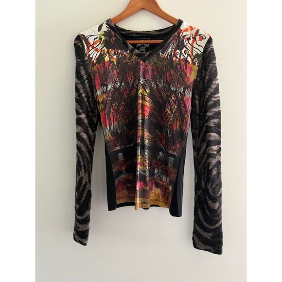 Cap Juluca A New Story Aldo Martins Knit Top Funky Artsy Abstract Size 12 JL - Picture 1 of 9